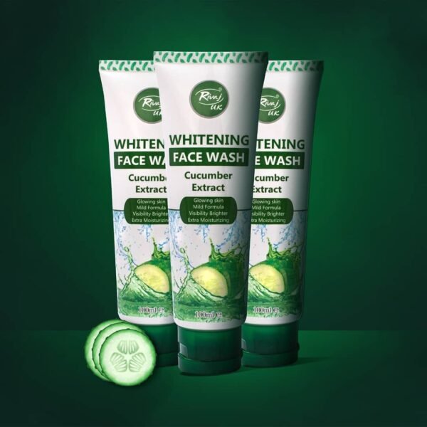 Rivaj UK Whitening Cucumber Extract Face Wash With - 100ml - Image 2