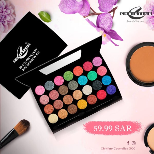 Christine Velvet 28 Colors Eyeshadow Kit - Shade 01