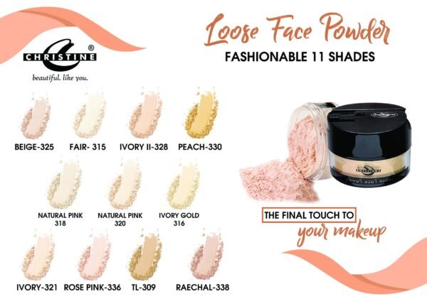 Christine Loose Face Powder - 11 Beautiful Shades - Image 2