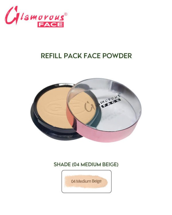 Glamorous Face Oil Free Refill Pack Face Powder - Shade 04 Medium Beige