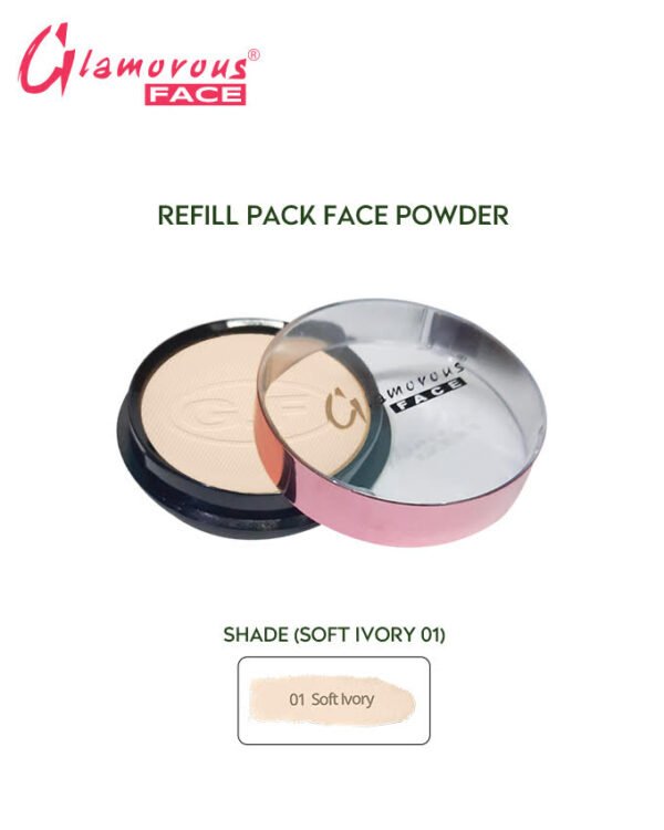 Glamorous Face Oil Free Refill Pack Face Powder - Shade 01 Soft Ivory