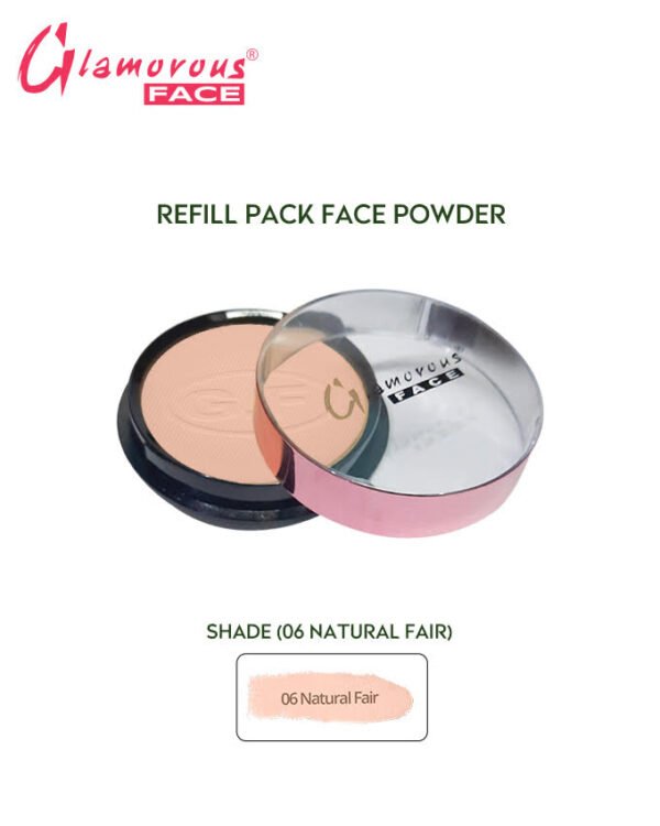 Glamorous Face Oil Free Refill Pack Face Powder - Shade 06 Natural Fair