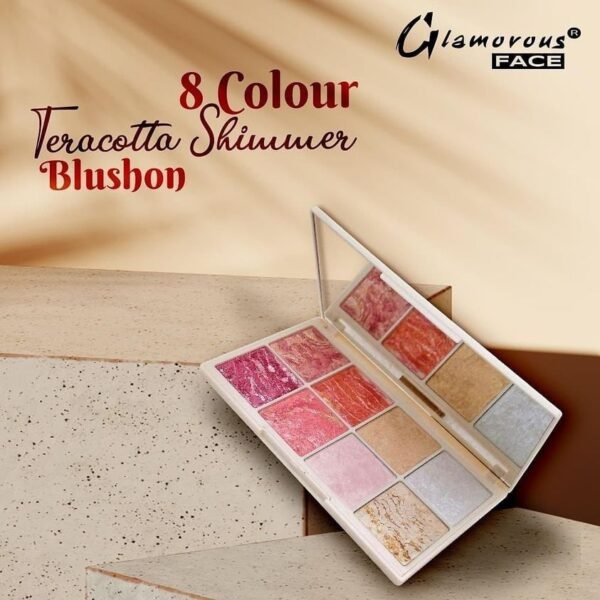 Glamorous Face 8 Color Highlighter Blush On Palette Kit - Group A