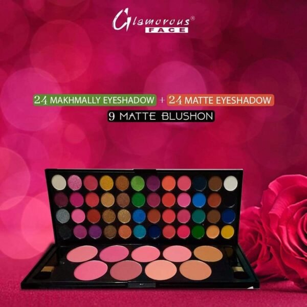 Glamorous Face 24 Makhmally + 24 Matte Eye Shadows + 9 Blush On, Highly Pigmented PRO Eye/Face Palette - Image 2