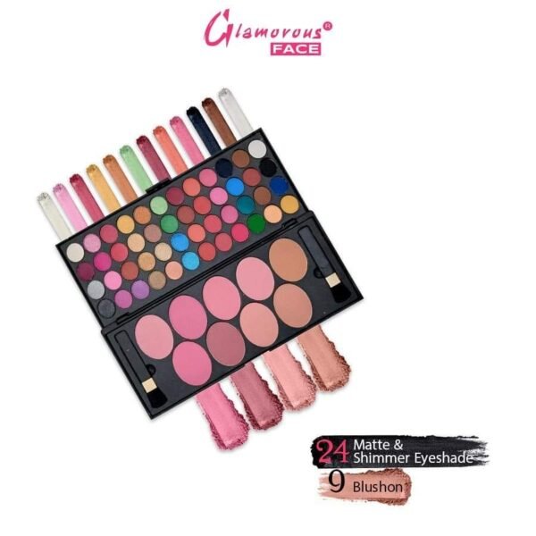 Glamorous Face 24 Makhmally + 24 Matte Eye Shadows + 9 Blush On, Highly Pigmented PRO Eye/Face Palette - Image 3