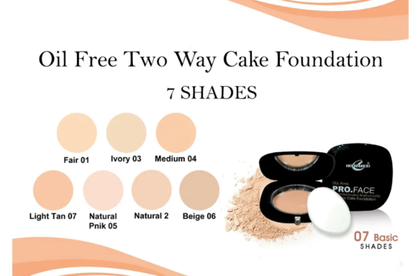 Christine Oil Free Pro Face Two Way Cake Foundation - 7 Beautiful Shades - Image 2