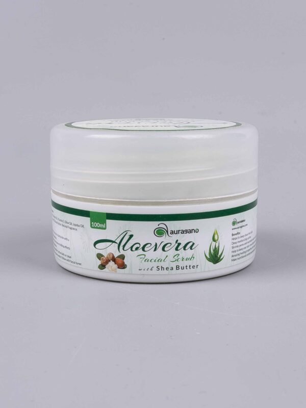 Auragano Aloe Vera Facial Scrub (with Shea Butter)- 100ml - Image 4