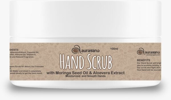 Auragano Hand Scrub with Moringa Seed Oil and Aloe Vera Extract - 100ml - Image 3