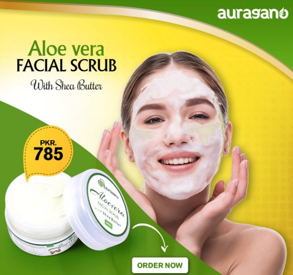 Auragano Aloe Vera Facial Scrub (with Shea Butter)- 100ml