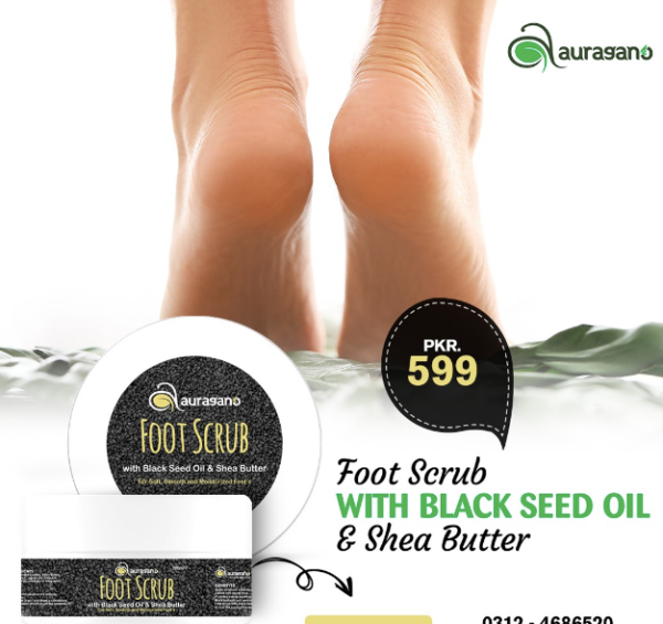 Auragano Foot Scrub with Black Seed Oil and Shea Butter - 100ml