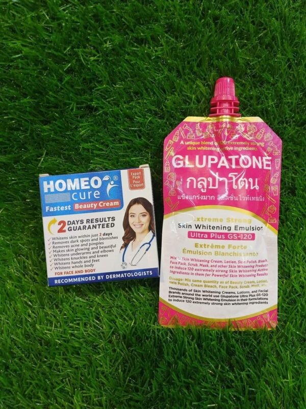 2 In 1 GLUPATONE Whitening Emulsion With Homeo Cure Cream - Image 2