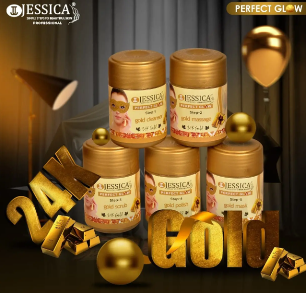 Jessica 24K Gold Whitening Facial Kit 5 Step - 250gm